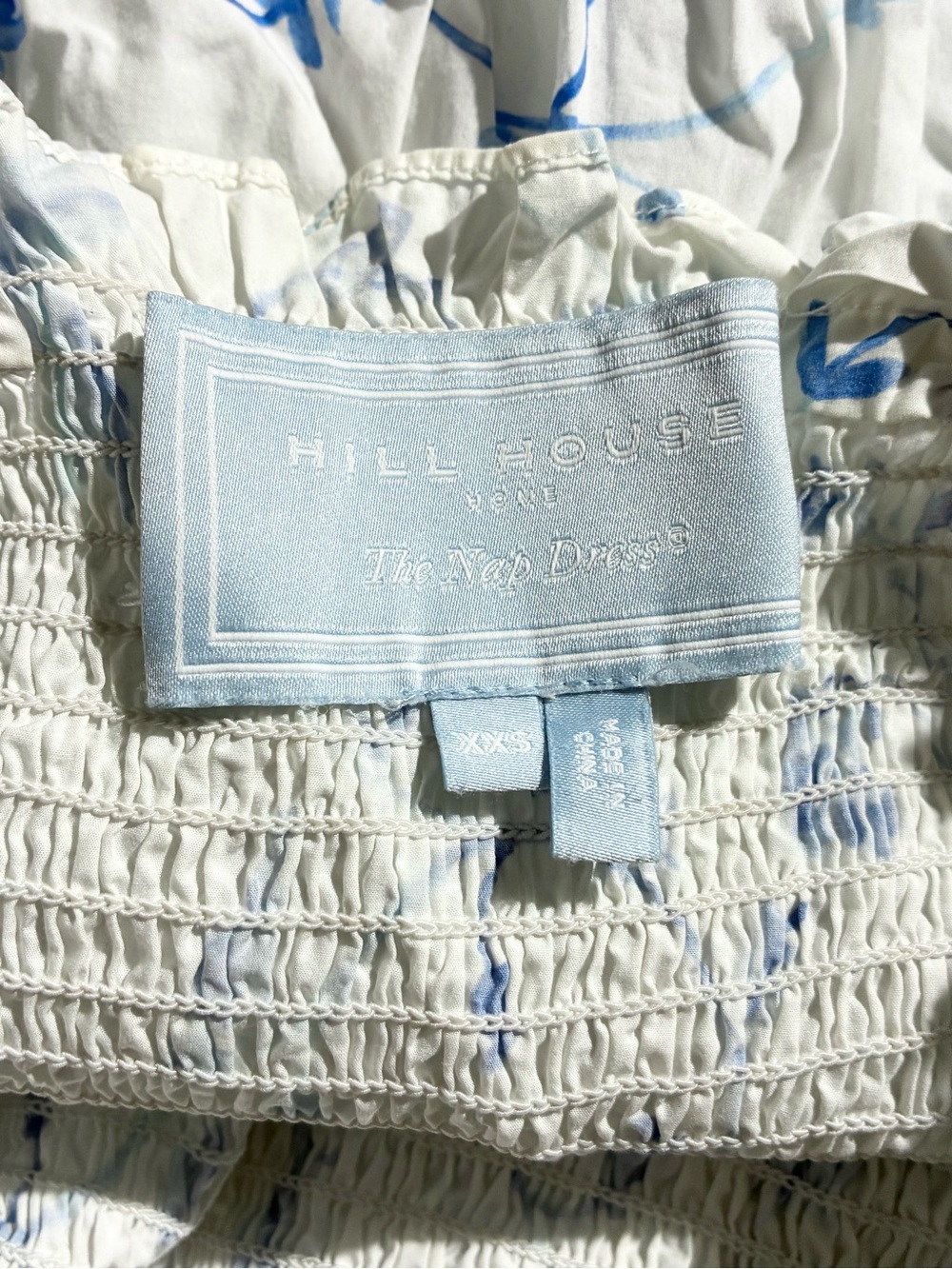 Hill House Home Ellie Nap Dress Blue Botanical Floral Smocked Midi - Picture 5 of 8